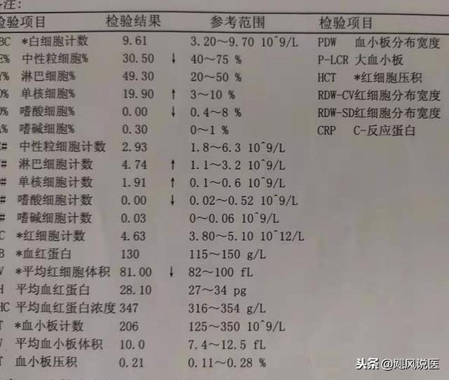 血常规结果你会看吗？带你解读医院检验报告之血常规