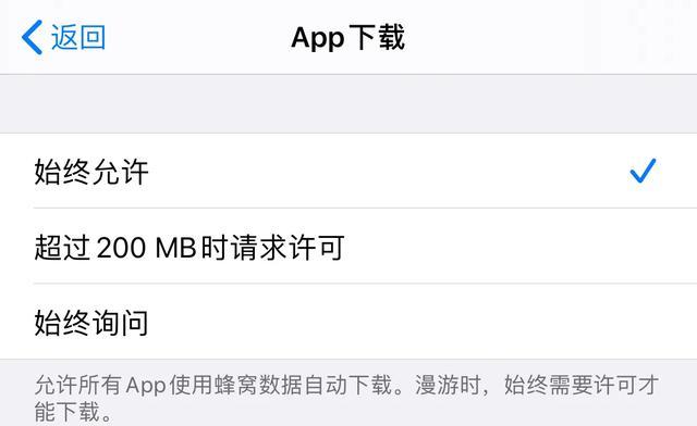 iPhone使用4G无法下载app 开启这个功能 超过200M也能快速下载