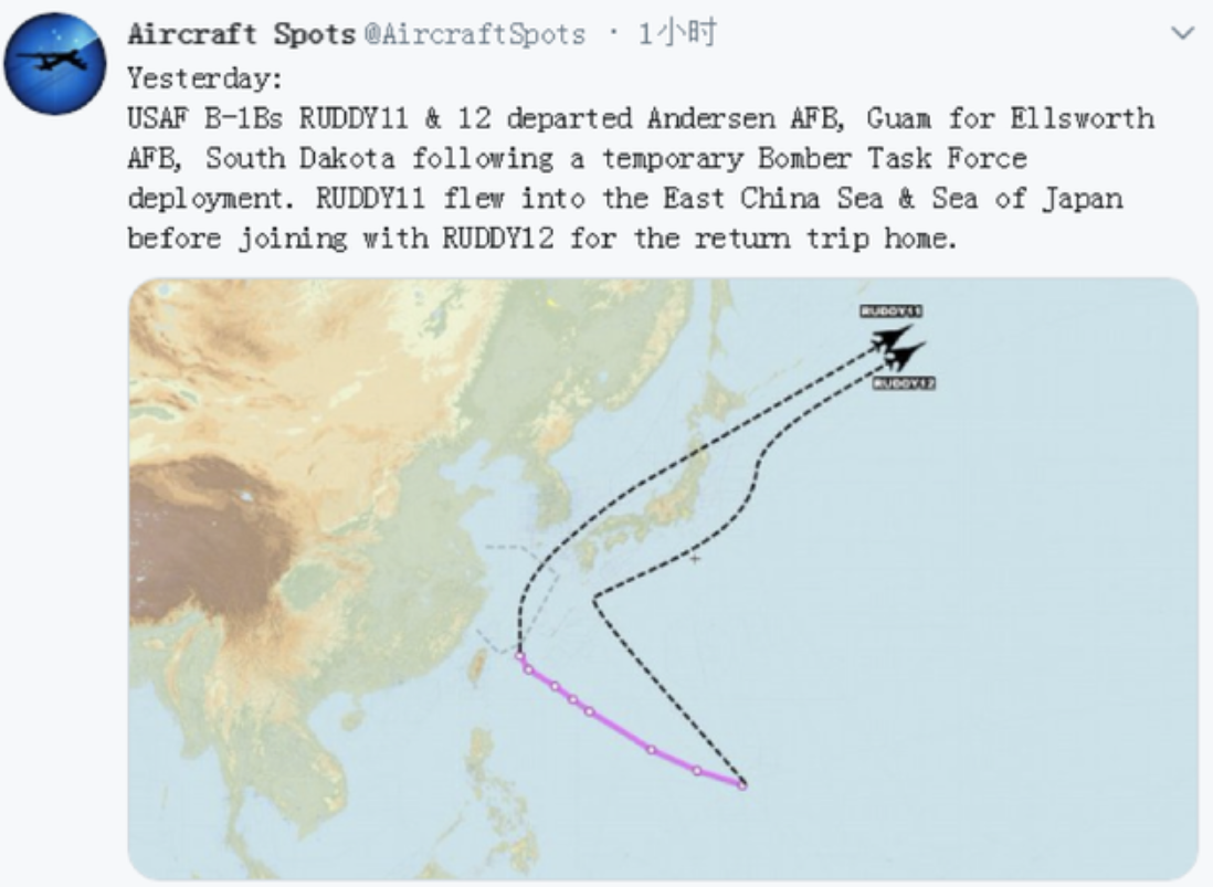 在中国家门挑衅？美轰炸机2天2次逼近，飞出诡异航迹，必须警惕