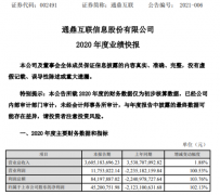  通鼎互联2020年1-12月营业总收入为3,60