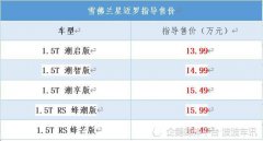 雪佛兰星迈罗正式上市，新车售价13.9